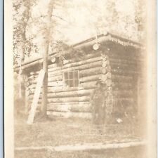 c1900s Moose Creek AK Log Cabin House RPPC Homestead Real Photo Amos Krantz A123 picture