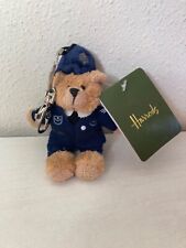 NWT Harrods London Teddy Bear Policeman Keychain Keyring Fob Blue picture