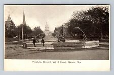 Lincoln NE-Nebraska, Fountain, Antique, Vintage Postcard picture