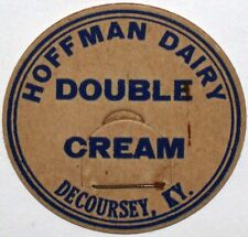 Vintage milk bottle cap HOFFMAN DAIRY Double Cream Decoursey Kentucky unused picture