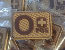 O+ POS TACTICAL BLOOD GROUP - 3D PVC PATCH - COYOTE picture