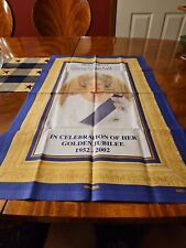 100% Cotton Tea Towel Her Majesty Queen ELIZABETH Golden Jubilee Souvenir Unused picture