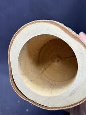 Handmade Birch Wood Vase Vessel W Fitted Lid & Leather Hidden Compartment LOOK picture