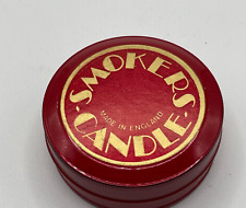 Vintage Smokers Candle Made in England New Unused Red Tin Collectible picture