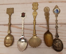 Lot of 5 various collectible collectors spoons picture
