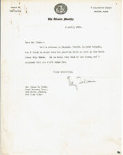 Atlantic Monthly editor ELLERY SEDGWICK 1934 SIGNED LETTER re. JAMES NORMAN HALL picture