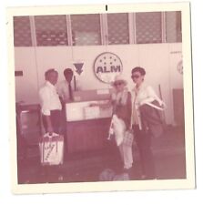 Vintage 1960s ALM Antillean Airlines Airport Women Men Vacation Travelers Photo picture