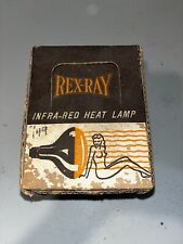 Vintage 50s Rex Ray Dark Amber Infra Red Heat Lamp & Campy Lady Box Mid Century picture