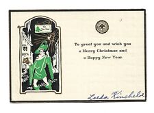 Vintage Christmas Card : Kansas State Teachers College Emporia YE TREE INN 1928 picture