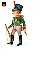 Young Prussia Soldier in Uniform, Weapons,  & Flag Art Postcard picture