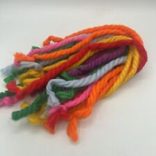 Vintage Yarn for Gift Wrapping Hair Ties LOT Blue Pink Purple Yellow Red 1970s picture