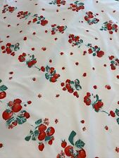 Vintage 1950's Strawberries Design Cotton Tablecloth 50