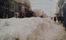 Vintage 1909 Mankato Minnesota Front Street Nice Winter Scene RPPC Postcard  picture