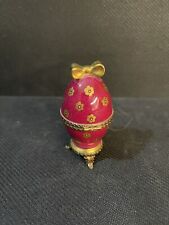 vintage Limoges Peint Main Royal Egg Trinket Box With Perfume Bottle  picture
