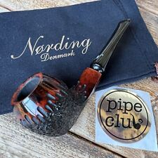 Eric Nording Red Partial Rusticated Polished Bulldog  Briar Tobacco Pipe  - NEW picture