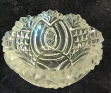 Vintage open salt cellars Clear Etched Glass  picture