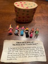 Vintage 1984 Worry Trouble Dolls Guatemala Handmade Box Set Of 6 picture