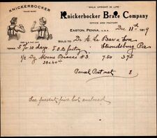 1919 Easton Pa - Knickerbocker Brace Co - Rare History Letter Head Bill picture