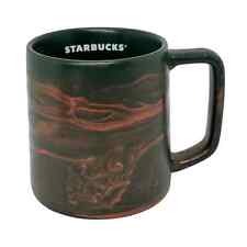 Starbucks 2022 Copper Bronze Green Swirl Ceramic Coffee Tea Mug Cup 12 oz picture
