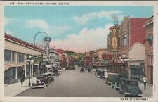 Eugene, OR: 1935 Street Scene, Vintage Cars - Lane County, Oregon Postcard picture