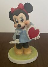 RARE Vintage Walt Disney Productions Minnie Mouse  With Valentine Heart Figurine picture
