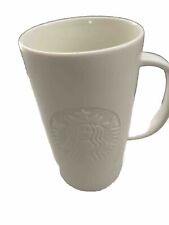 2014 Starbucks - Off-White Etched Mermaid Collector Coffee Mug 12 Ounces picture