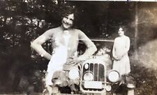 Vintage 1920’s PHOTO LOT 2 Superimposed Pretty Young Lady Automobile Flapper Era picture