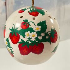 Beautiful Ceramic Porcelain Strawberry Pattern Christmas Ornament Round picture