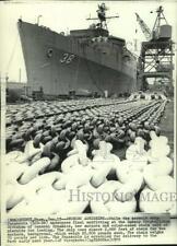 1970 Press Photo USS Pensacola at the Quincy Shipbuilding of General Dynamics picture