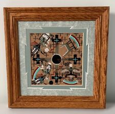 Vintage Authentic Navajo Sand Painting Creative Story Framed Signed Art 7