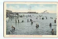 Old Vintage 1948 Postcard of BATHING BEACH OAK BLUFFS MA picture