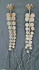 Pair of Vintage Handmade Long Wired Ornate Geometric Design Candle Wall Sconces  picture