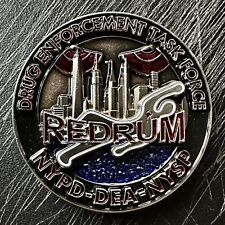 NYPD DEA NYSP REDRUM Drug Enforcement Task Force Group T-32 Coin picture