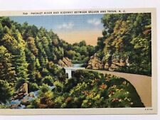 1940 Pacolet River And Highway Between Saluda And Tryon North Carolina Postcard picture