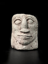 Antique STONE SCULPTURE Pre-Columbian Art CARVED HEAD Ancient ARTIFACT Effigy picture