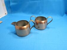 MID CENTURY MODERN Coppercraft Guild Copper Creamer & Sugar Bowl Set Kitchenware picture