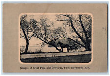 Glimpse Of Great Pond And Driveway South Weymouth Massachusetts MA Postcard picture