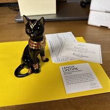 Lenox Cat Bastet's Egyptian Black Red Blue Painted Jewel Cat Figurine picture