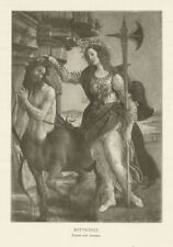 BOTTICELLI. Nymph and Centaur. Italy 1907 old antique vintage print picture picture