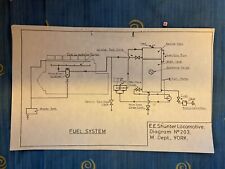 Vintage Train Railway Blueprint Schematic, E E SHUNTER LOCOMOTIVE, YORK picture