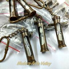 Set of 50 Pcs Brass Antique Sand Timers Keychain Gift picture