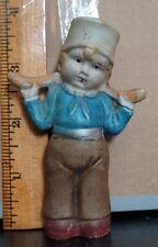 Vintage BOY CARRYING MILK OR WATER CERAMIC BISQUE figurine MADE IN JAPAN picture