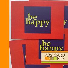 Unposted Postcards, Set Of 5, Be Happy Blue Square Postcard Lot Cheer Up Hey Hi picture