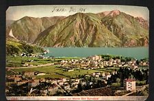 Old Postcard Lugano Mountain San Salvatore Switzerland Zurich Cancel 1908 Monte picture