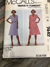 McCall's 7442 Vintage Sewing Pattern Misses Dress 3 Size Pattern 10-12-14 picture