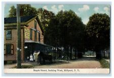 c1910's Maple Street Looking West Hardware Groceries Store Millport NY Postcard picture