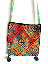 Vintage Huichol Indian of Mexico Cross Stitched Hand Made Bag Purse picture