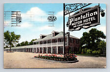 c1951 Plantation Motor Hotel Motel US 90 & 11 New Orleans Louisiana LA Postcard picture