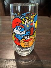 Papa Smurf 1983 Vintage 6” Collectors Glass Wallace Berrie & Company HARDEE'S picture