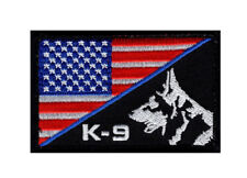 K-9 USA American Flag Thin Blue Line Police Swat Hook Patch (PK-1A) picture